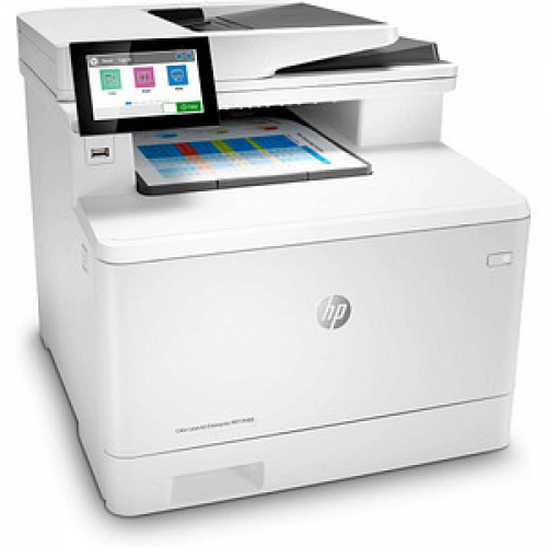 HP Color LaserJet Enterprise M480f 4 in 1 Farblaser-Multifunktionsdrucker weiß