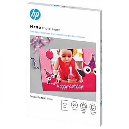 HP Fotopapier 7HF70A 10,0 x 15,0 cm matt 180 g/qm 25 Blatt