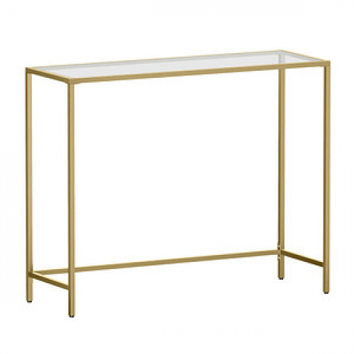 VASAGLE Konsolentisch Glas gold 100,0 x 35,0 x 80,0 cm