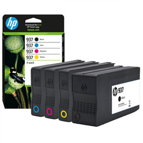 HP 937 (6C400NE) schwarz, cyan, magenta, gelb Druckerpatronen, 4er-Set