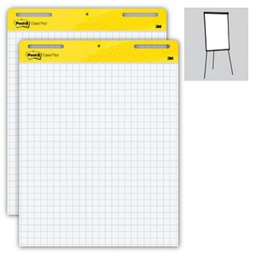 Post-it® Flipchart-Papier Super Sticky Meeting Chart kariert 63,5 x 77,5 cm, 30 Blatt, 2 Blöcke