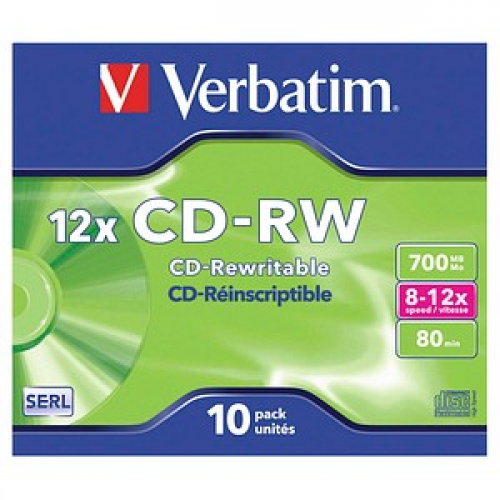 10 verbatim CD-RW 700 MB wiederbeschreibbar