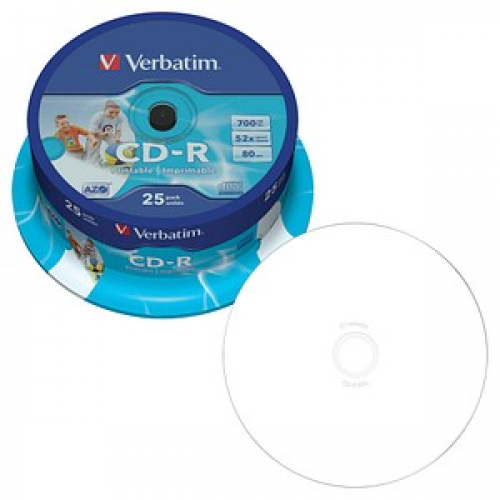 25 verbatim CD-R 700 MB bedruckbar