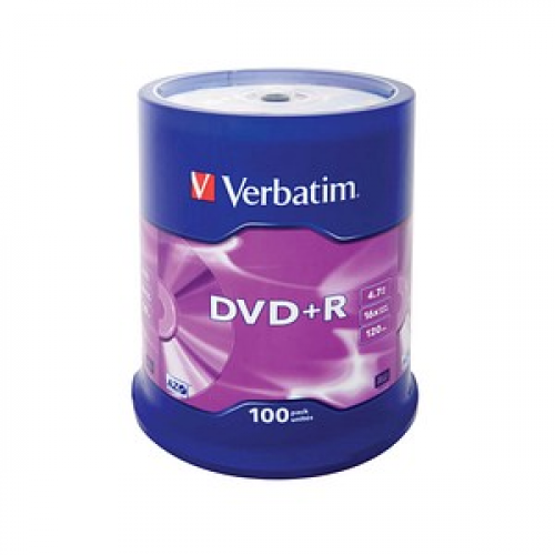 100 verbatim DVD+R 4,7 GB