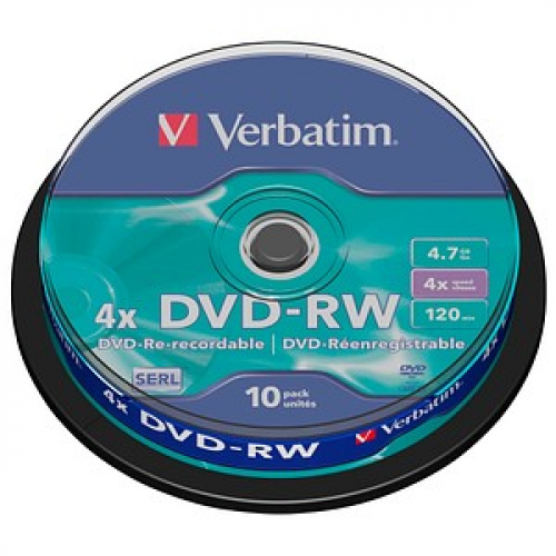 10 verbatim DVD-RW 4,7 GB wiederbeschreibbar