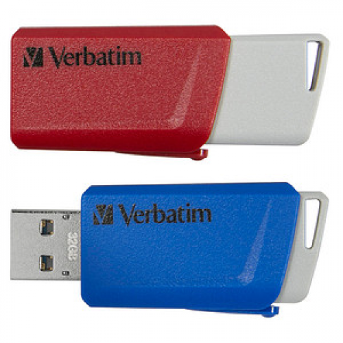 verbatim USB-Sticks Store ´n´ Click rot, blau 32 GB