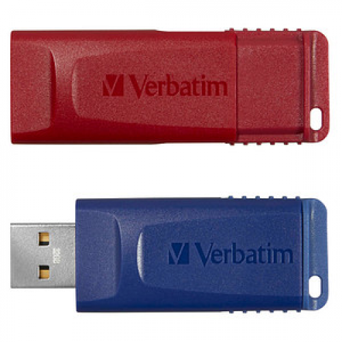 verbatim USB-Sticks Slider rot, blau 32 GB