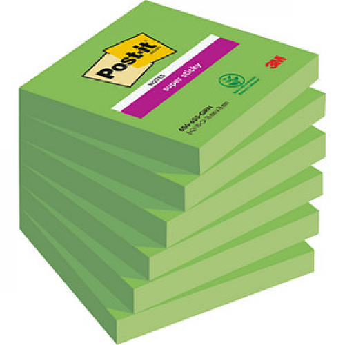 Post-it® Super Sticky Notes Haftnotizen extrastark 6546SA grün, 6 Blöcke