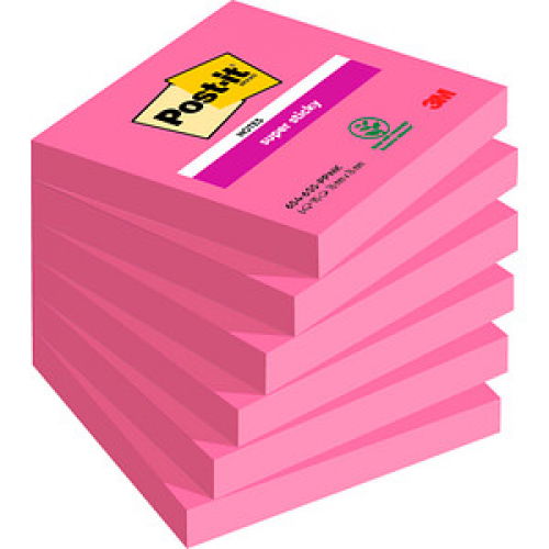 Post-it® Super Sticky Haftnotizen extrastark 654SPI pink, 6 Blöcke