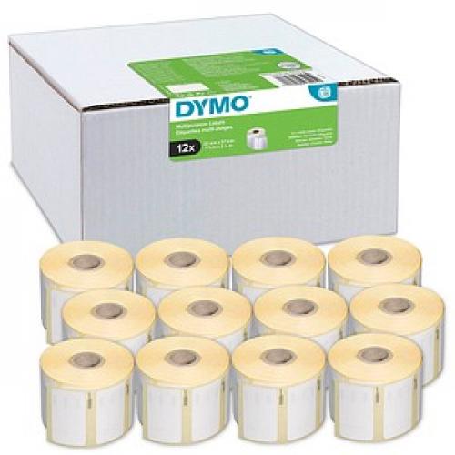 DYMO Etikettenrollen für Etikettendrucker S0722540 weiß, 57,0 x 32,0 mm, 12 x 1000 Etiketten