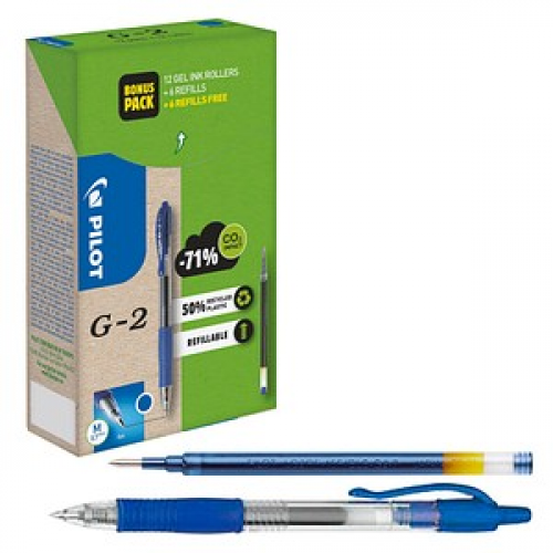 PILOT G2 Greenpack Gelschreiber-Set blau/transparent 0,4 mm, Schreibfarbe: blau, 1 Set