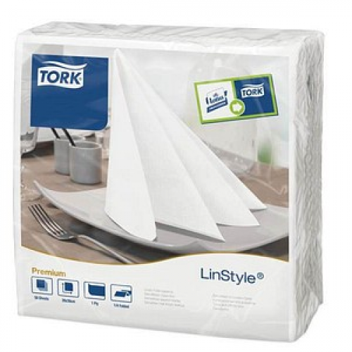 TORK Servietten LinStyle® Premium weiß 1-lagig 39,0 x 39,0 cm, 50 St.