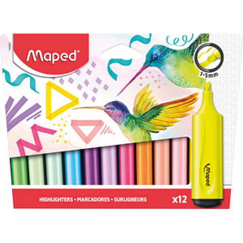 maped Fluo Peps Textmarker farbsortiert, 12 St.