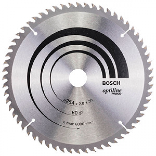 BOSCH Optiline Wood Kreissägeblatt 254,0 mm, 60 Zähne