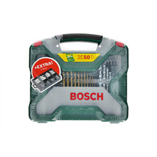 BOSCH X-Line 50Ti plus 173-teilig Fixier-Set Bohrer- und Bit-Set, 223-teilig