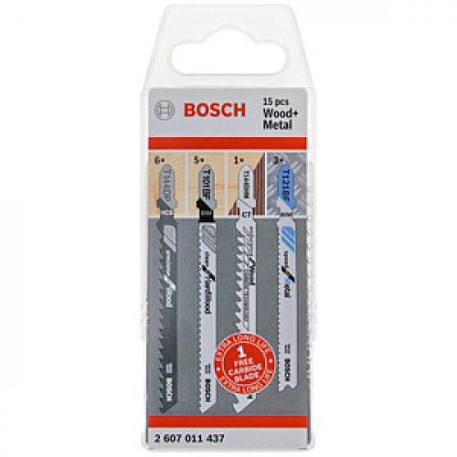 BOSCH Wood and Metal Stichsägeblätter-Set 15-teilig