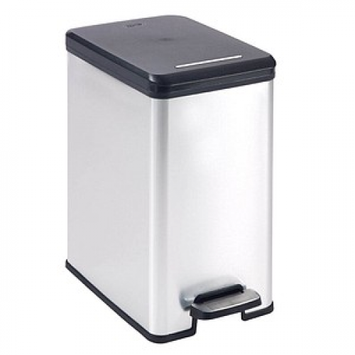 curver DECOBIN SLIM BIN Mülleimer 25,0 l silbermetallic