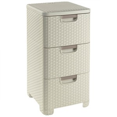 curver STYLE Aufbewahrungsboxen 3x 14,0 l creme 32,8 x 37,8 x 60,0 cm