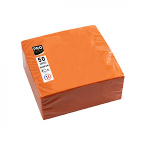 PROnappe Servietten orange 2-lagig 10,0 x 10,0 cm 50 St.