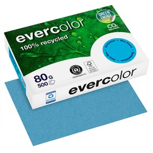 Clairefontaine Recyclingpapier Evercolor dunkelblau DIN A4 80 g/qm 500 Blatt