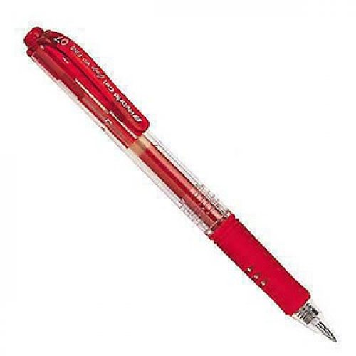 Pentel K157 Gelschreiber rot/transparent 0,35 mm, Schreibfarbe: rot, 1 St.