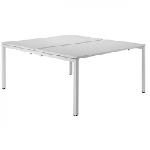 PAPERFLOW easyDesk Doppelschreibtisch weiß rechteckig, 4-Fuß-Gestell weiß 120,0 x 166,0 cm
