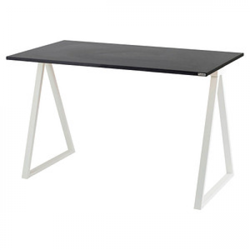 PAPERFLOW easyHome LV9 Schreibtisch schwarz rechteckig, A-Fuß-Gestell weiß 110,0 x 60,0 cm