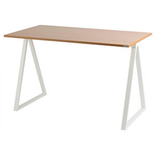 PAPERFLOW easyHome LV9 Schreibtisch buche rechteckig, A-Fuß-Gestell weiß 110,0 x 60,0 cm