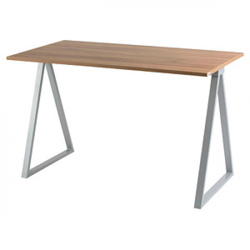 PAPERFLOW easyHome LV9 Schreibtisch walnuss rechteckig, A-Fuß-Gestell grau 110,0 x 60,0 cm