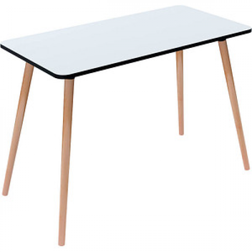 PAPERFLOW easyHome HOP Schreibtisch weiß rechteckig, 4-Fuß-Gestell buche 100,0 x 50,0 cm