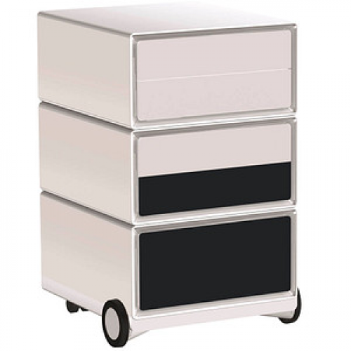 PAPERFLOW easyOffice Classic Chic Rollcontainer weiß, bunt 4 Auszüge 39,0 x 43,6 x 64,2 cm