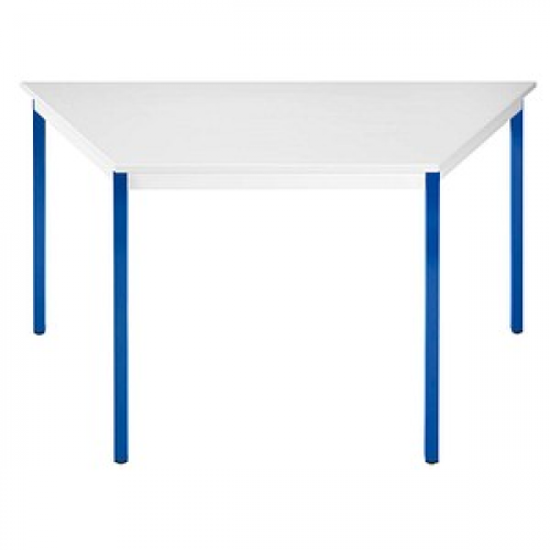 SODEMATUB Mehrzwecktisch lichtgrau, blau Trapezform, Vierkantrohr blau, 60,0/120,0 x 60,0 x 74,0 cm