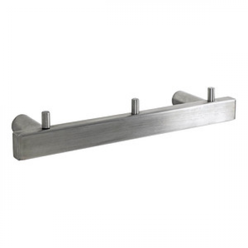 HAKU Möbel Wandgarderobe 16744 silber Metall 3 Haken 26,0 x 4,0 cm