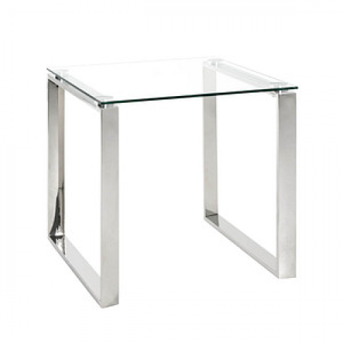 HAKU Möbel Beistelltisch Glas silber 55,0 x 55,0 x 55,0 cm