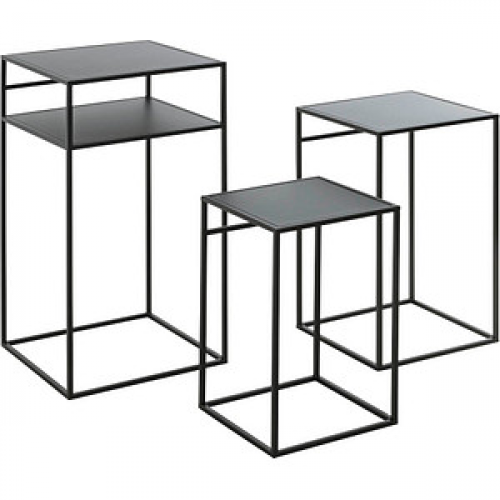 HAKU Möbel Beistelltische-Set Metall schwarz