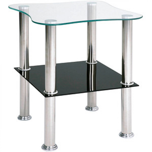 HAKU Möbel Beistelltisch Glas silber 40,0 x 40,0 x 47,0 cm