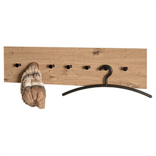 HAKU Möbel Wandgarderobe 37446 eiche Metall 7 Haken 89,0 x 20,0 cm