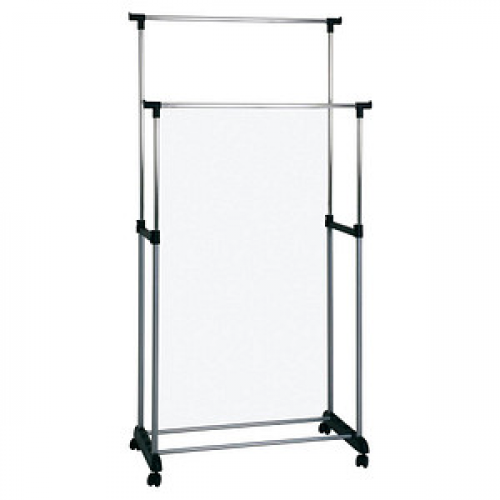 HAKU Möbel Rollgarderobe 44535 schwarz Metall 80,0 x 96,0-165,0 cm