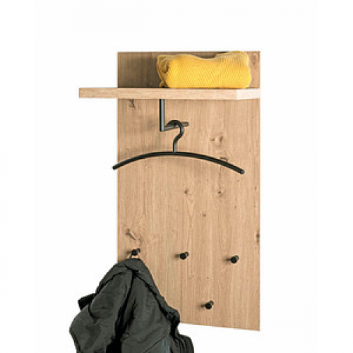 HAKU Möbel Wandgarderobe 54439 eiche Holz 5 Haken 48,0 x 90,0 cm