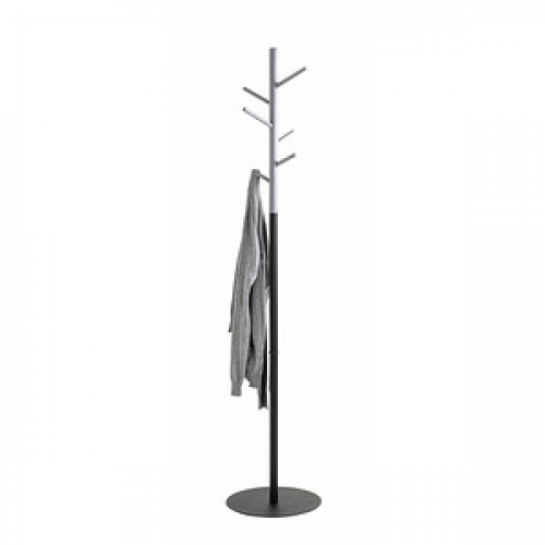 HAKU Möbel Kleiderständer 54524 schwarz Metall 6 Haken 36,0 x 170,0 cm