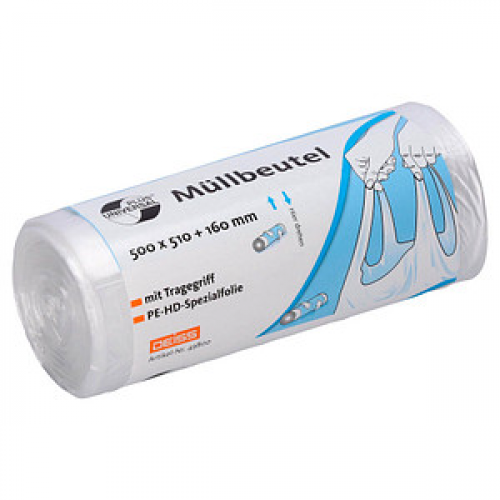 DEISS Müllbeutel UNIVERSAL PLUS® 30,0 l transparent 9 µm, 40 St.