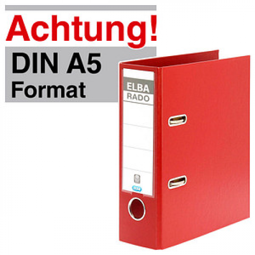 ELBA A5 Hochformat  Ordner rot Kunststoff 7,5 cm DIN A5 hoch