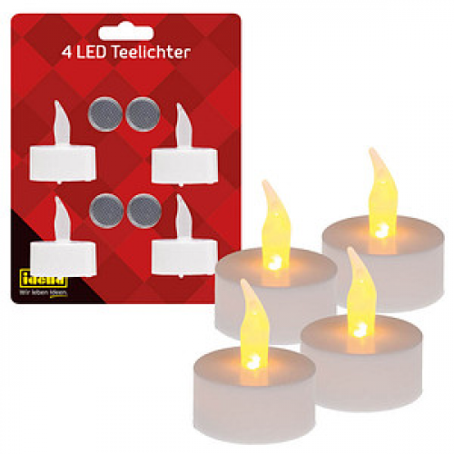 4 Idena LED-Teelichter weiß