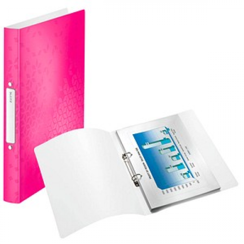 LEITZ WOW Ringbuch 2-Ringe pink-metallic 3,2 cm DIN A4