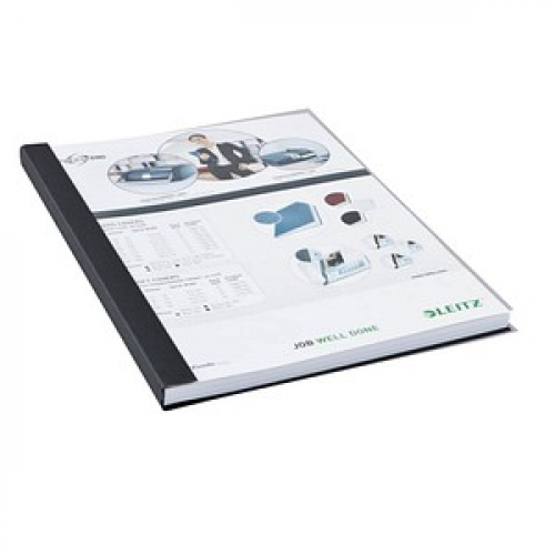 LEITZ Buchbindemappen schwarz Softcover für 71 - 105 Blatt DIN A4, 10 St.