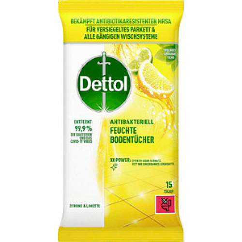 Dettol ANTIBAKTERIELL Zitrone & Limette Bodentücher, 15 St.