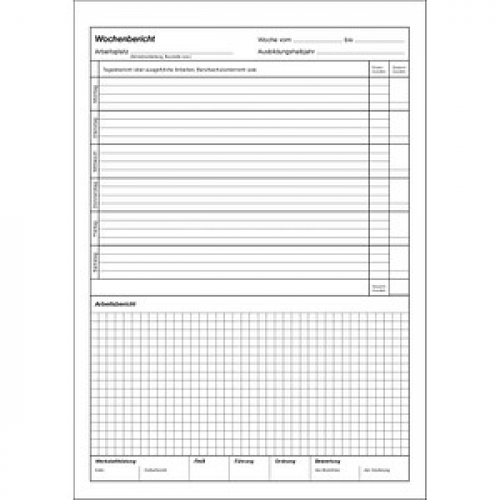 RNK-Verlag Ausbildungsnachweis, wöchentliche/monatliche Eintragungen Formularbuch 5051