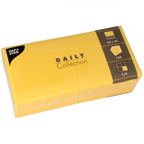 PAPSTAR Servietten Daily Collection gelb 2-lagig 12,0 x 12,0 cm 150 St.