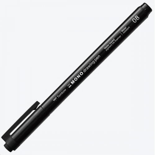 Tombow MONO drawing pen 08 Fineliner schwarz 0,6 mm, 1 St.