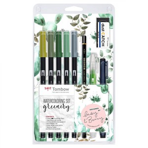 Tombow ABT Greenery Brush-Pen-Set farbsortiert, 1 Set